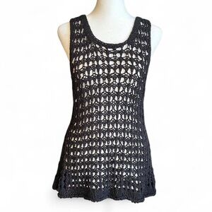 Chic Black Crochet Women's Tank Top